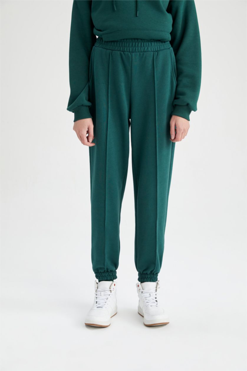 FEMME Vert Pantalon Tissu Sweat Épais Coupe Oversize DeFactoFit Jogging