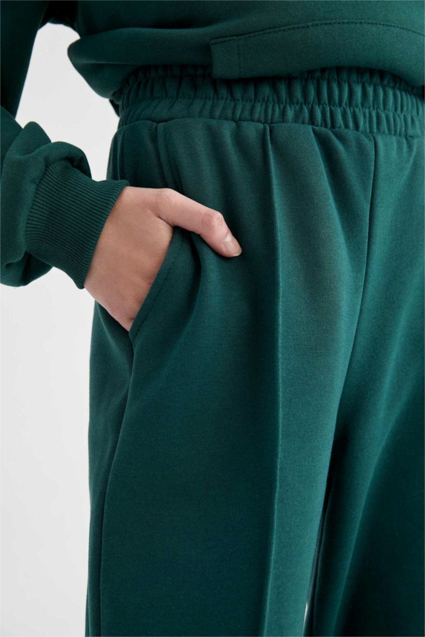 FEMME Vert Pantalon Tissu Sweat Épais Coupe Oversize DeFactoFit Jogging