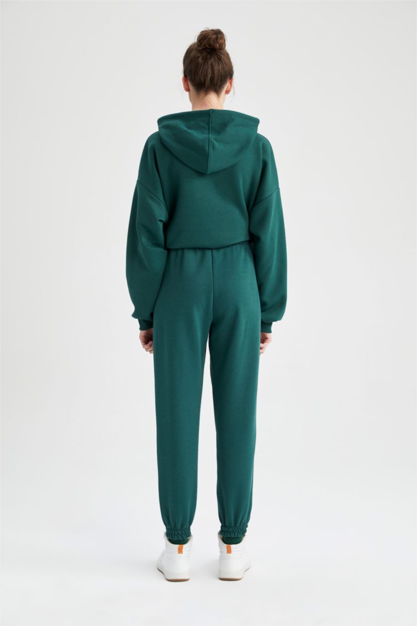 FEMME Vert Pantalon Tissu Sweat Épais Coupe Oversize DeFactoFit Jogging