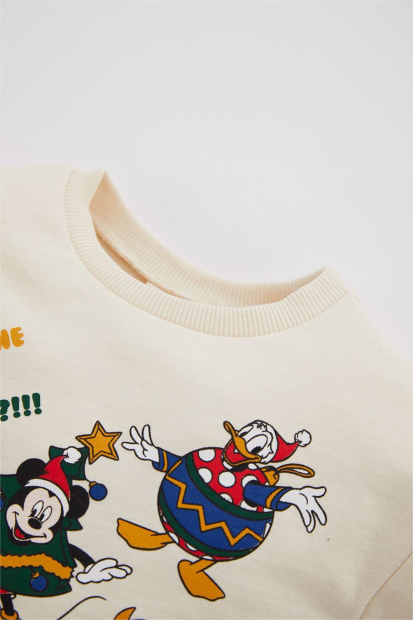 Малыши мальчики Бежевый Свитшот стандартного кроя Disney Mickey & Minnie для малышей мальчиков