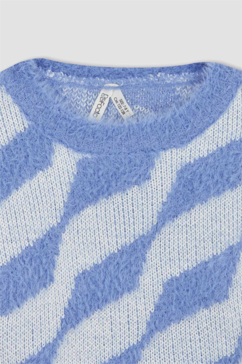 GIRLS & TEENS Light Blue بلوفر تريكو قصة عادية