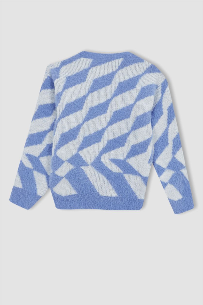 GIRLS & TEENS Light Blue بلوفر تريكو قصة عادية