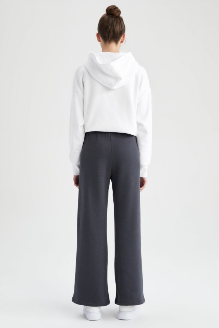 نساء أنثرا بنطلون قماش سميك بقصة عادية برجل واسع