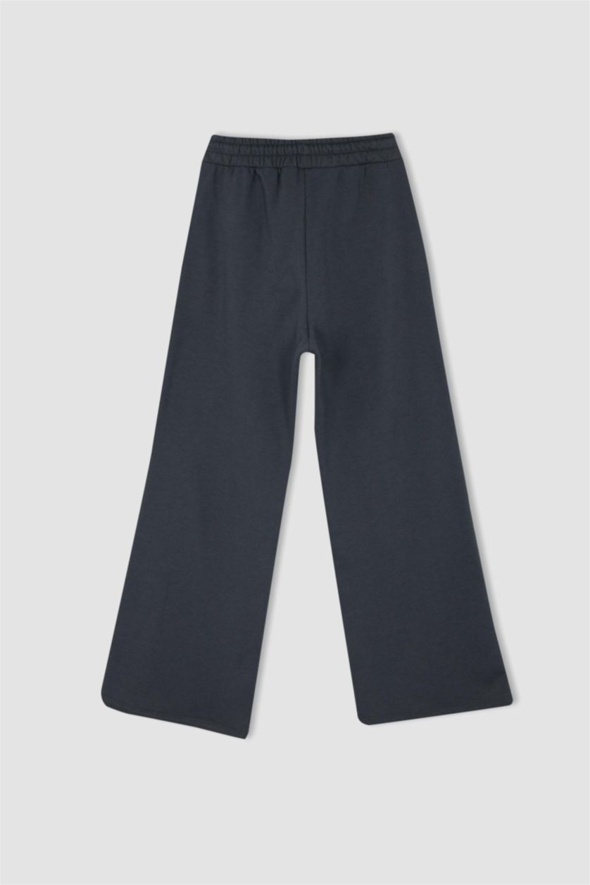 نساء أنثرا بنطلون قماش سميك بقصة عادية برجل واسع