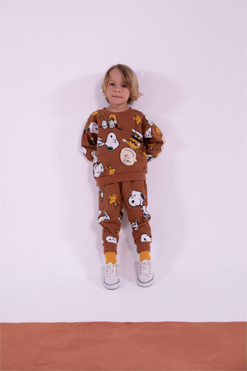 BÉBÉ GARÇON Orange Foncé Ensemble En Tricot Tissu Sweat Fin Col Ras Du Cou Manche Longue 2 Snoopy BéBé Garçon