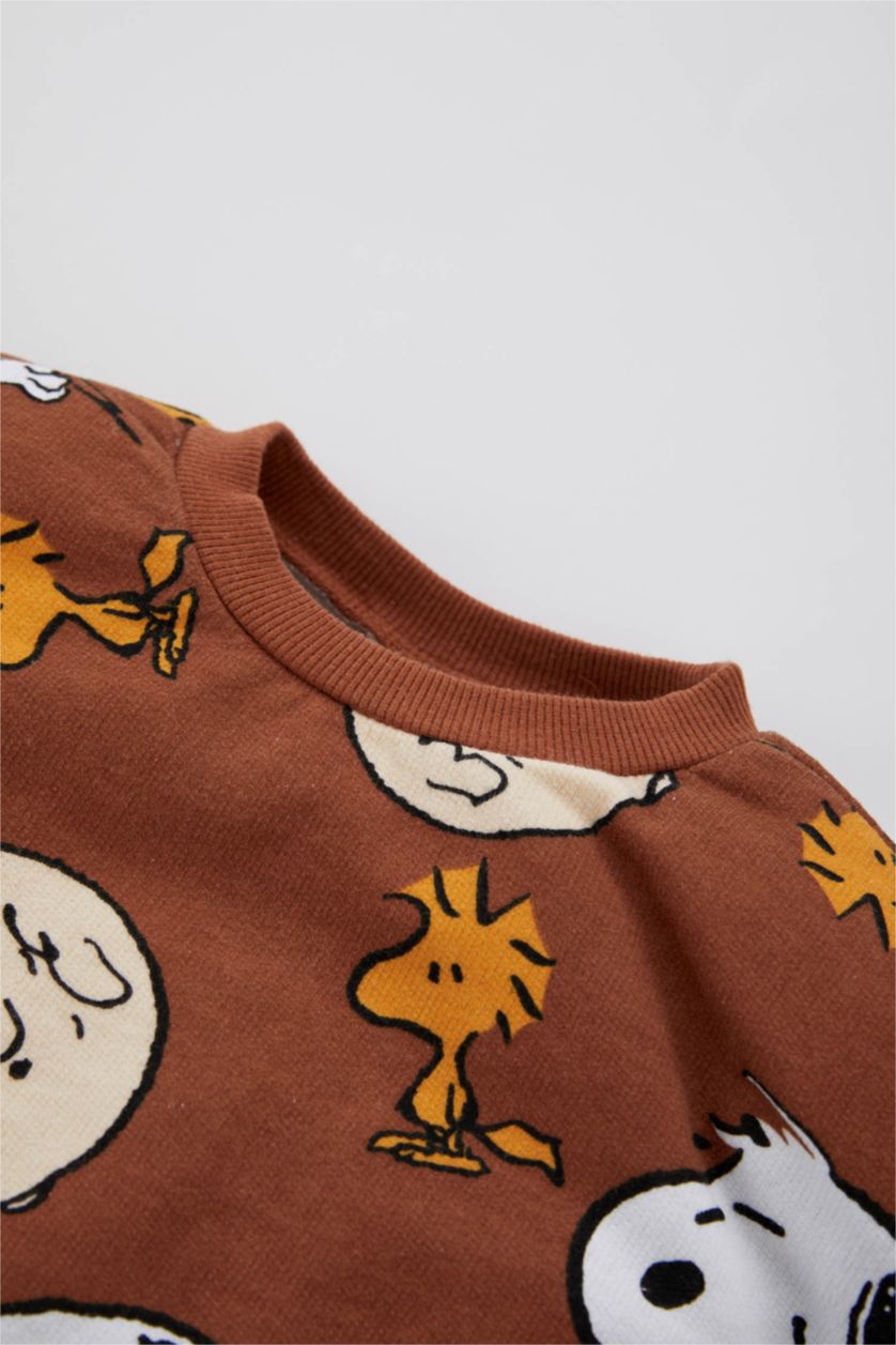 BÉBÉ GARÇON Orange Foncé Ensemble En Tricot Tissu Sweat Fin Col Ras Du Cou Manche Longue 2 Snoopy BéBé Garçon