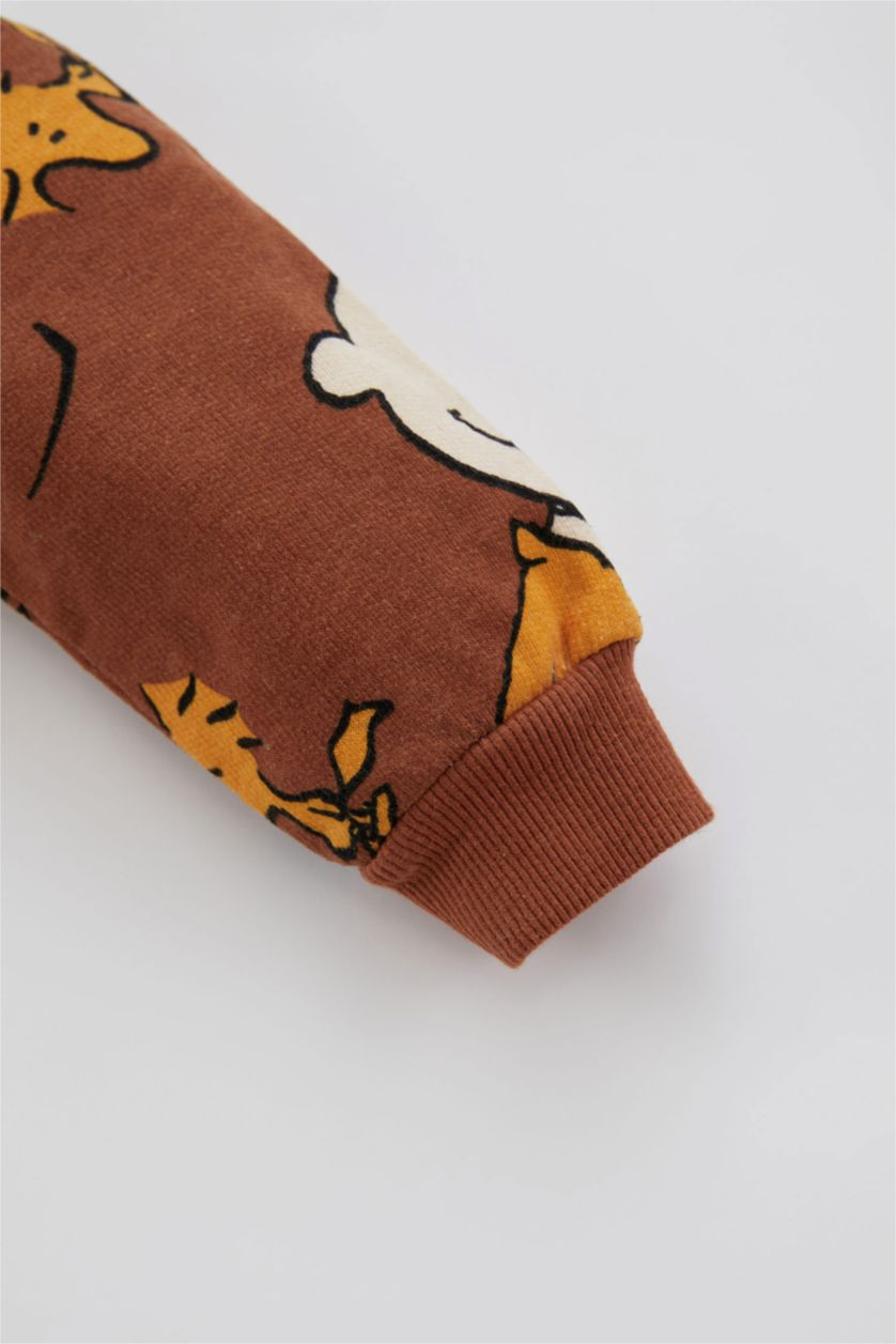 BÉBÉ GARÇON Orange Foncé Ensemble En Tricot Tissu Sweat Fin Col Ras Du Cou Manche Longue 2 Snoopy BéBé Garçon