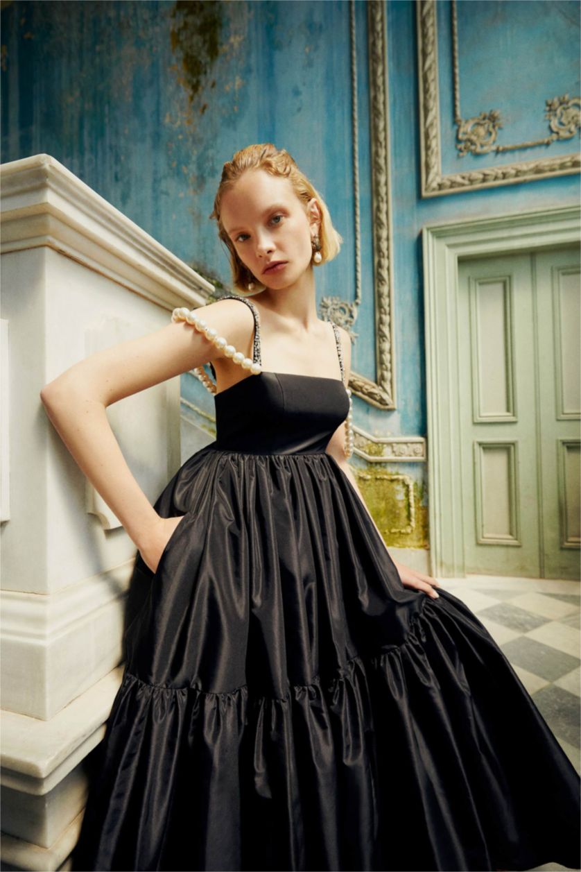 Kadın Siyah Maxi Elbise