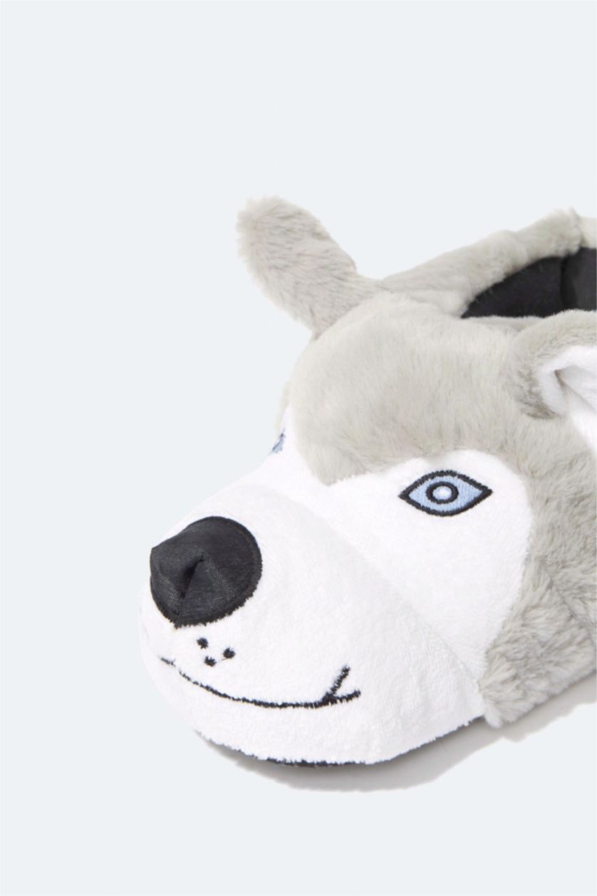 رجال رمادي شبشب منزلي شتوي رجالي بكعب مسطح