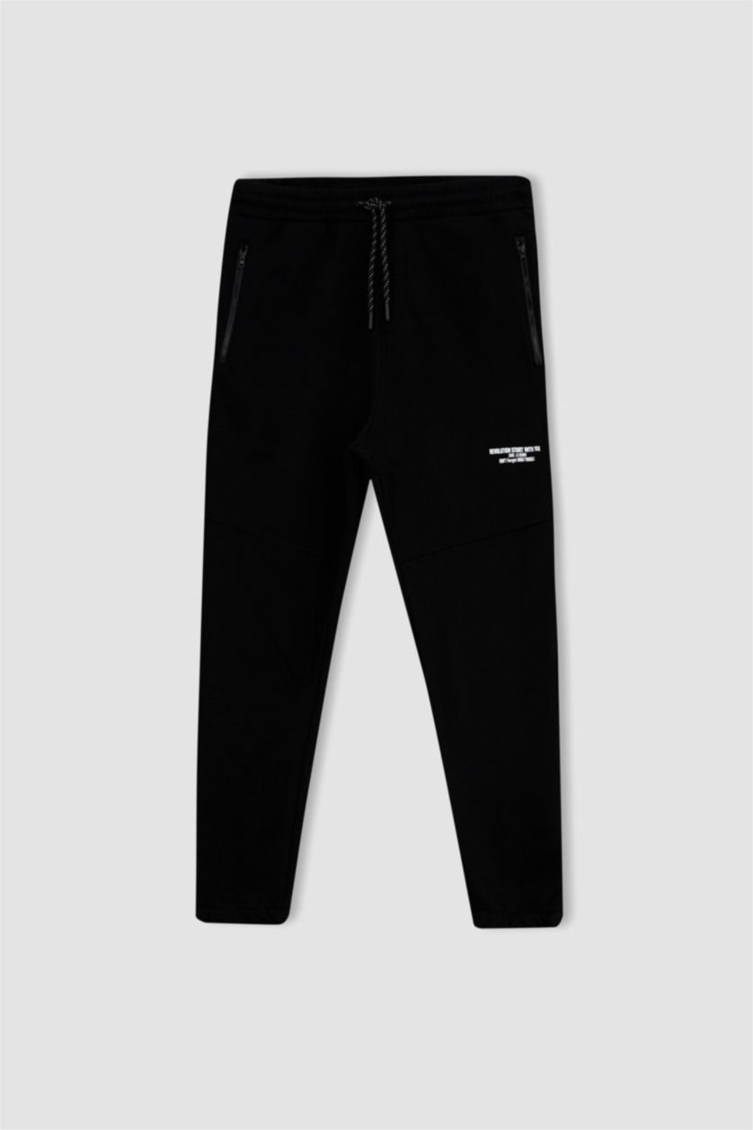 رجال أسود Regular Fit Trousers