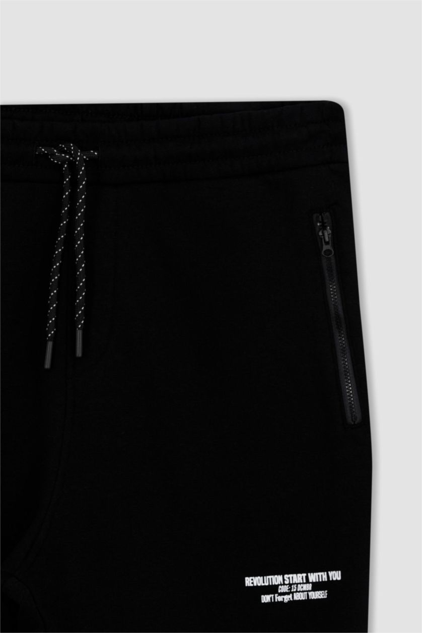 رجال أسود Regular Fit Trousers