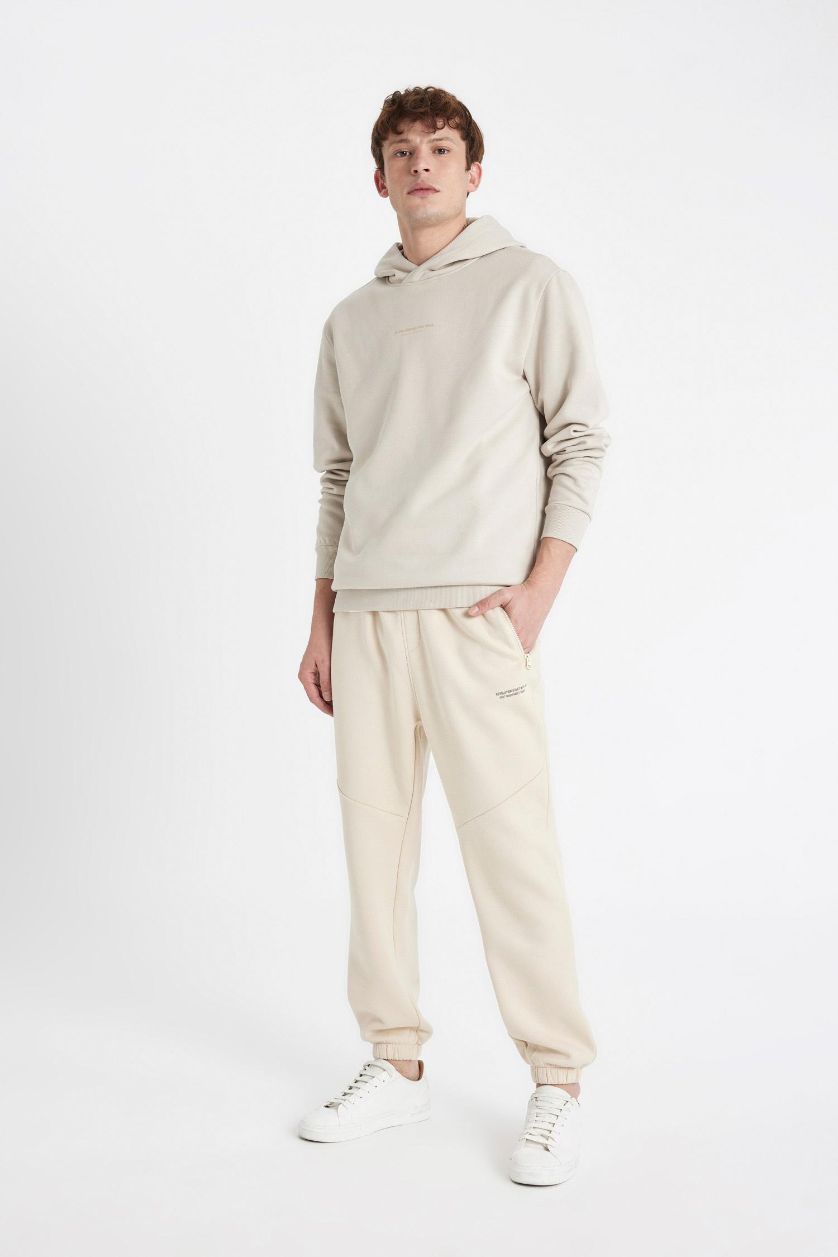 رجال اللون الحجري بنطلون بجامة رياضي قصة عادية بجيب ورجل مطاطي