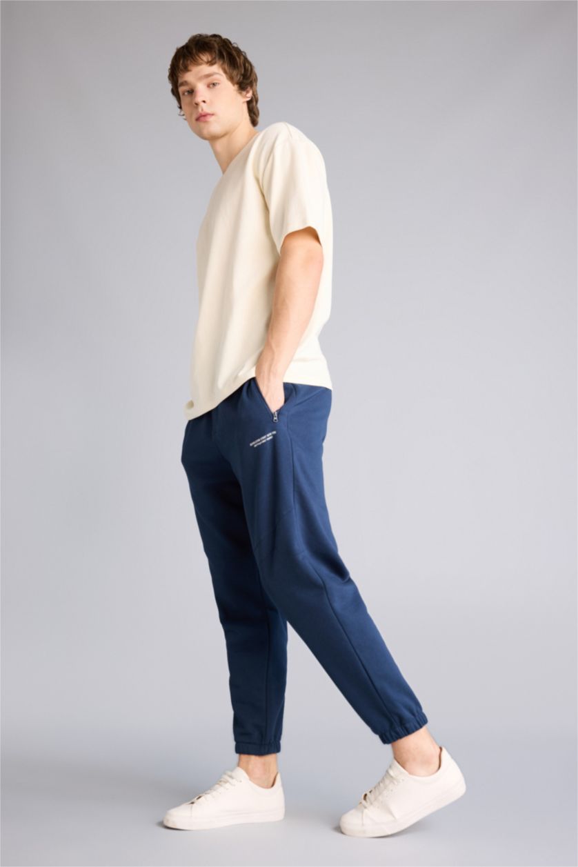 Erkek Lacivert Fermuar Cepli Pantolon