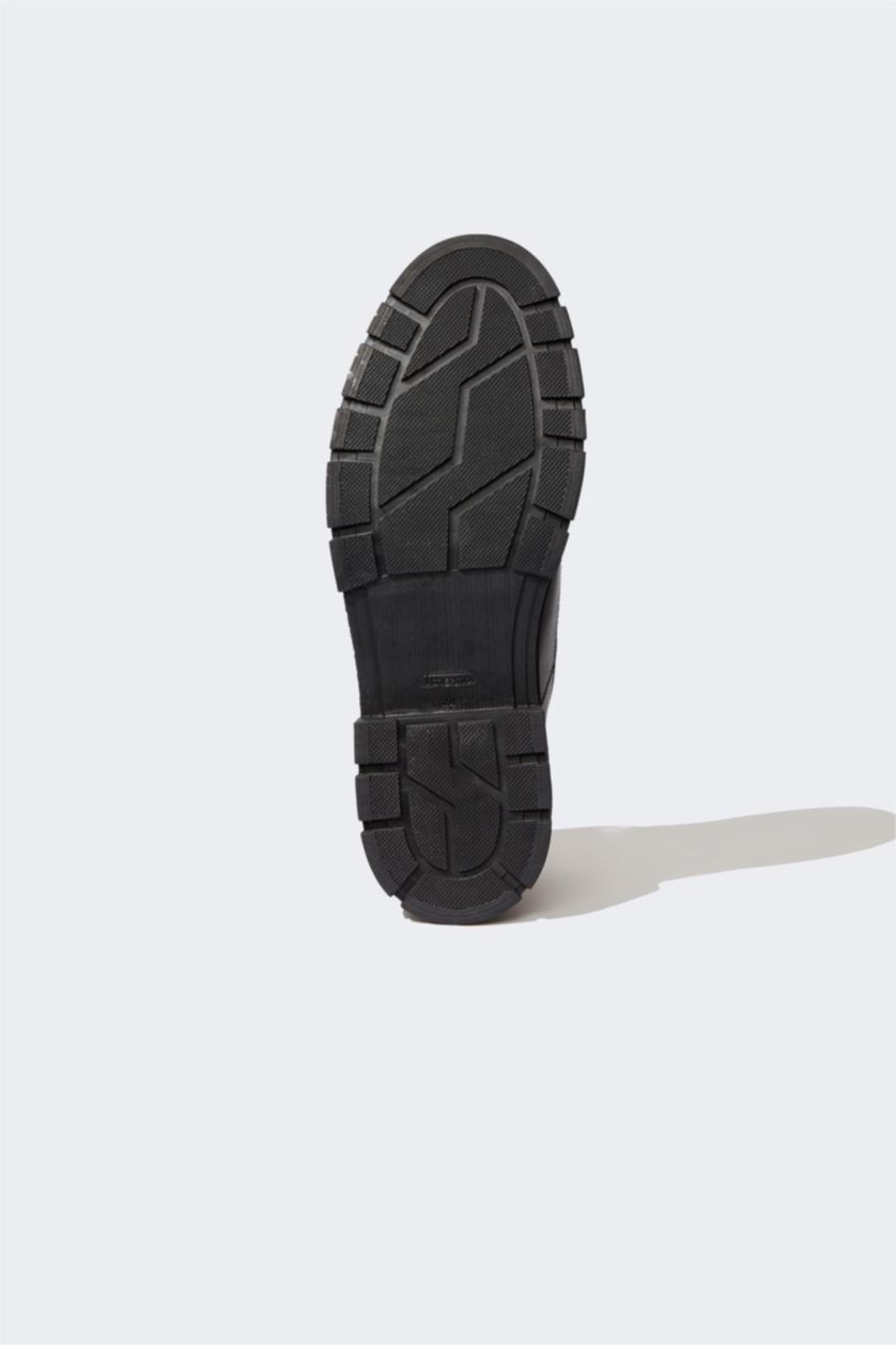 Erkek Siyah Erkek Bağcıklı Yüksek Taban Kışlık Suni Deri Bot