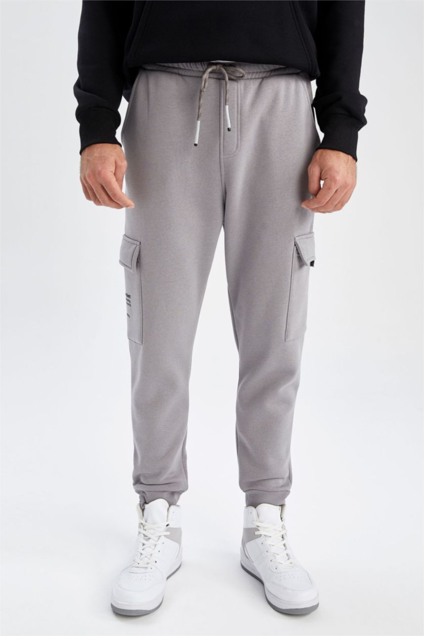 Man Grey Regular Fit Trousers