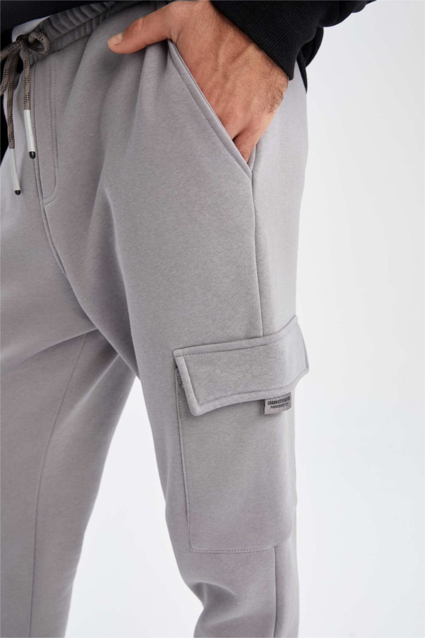 Man Grey Regular Fit Trousers