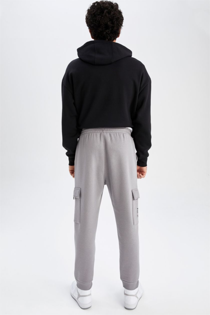 Man Grey Regular Fit Trousers