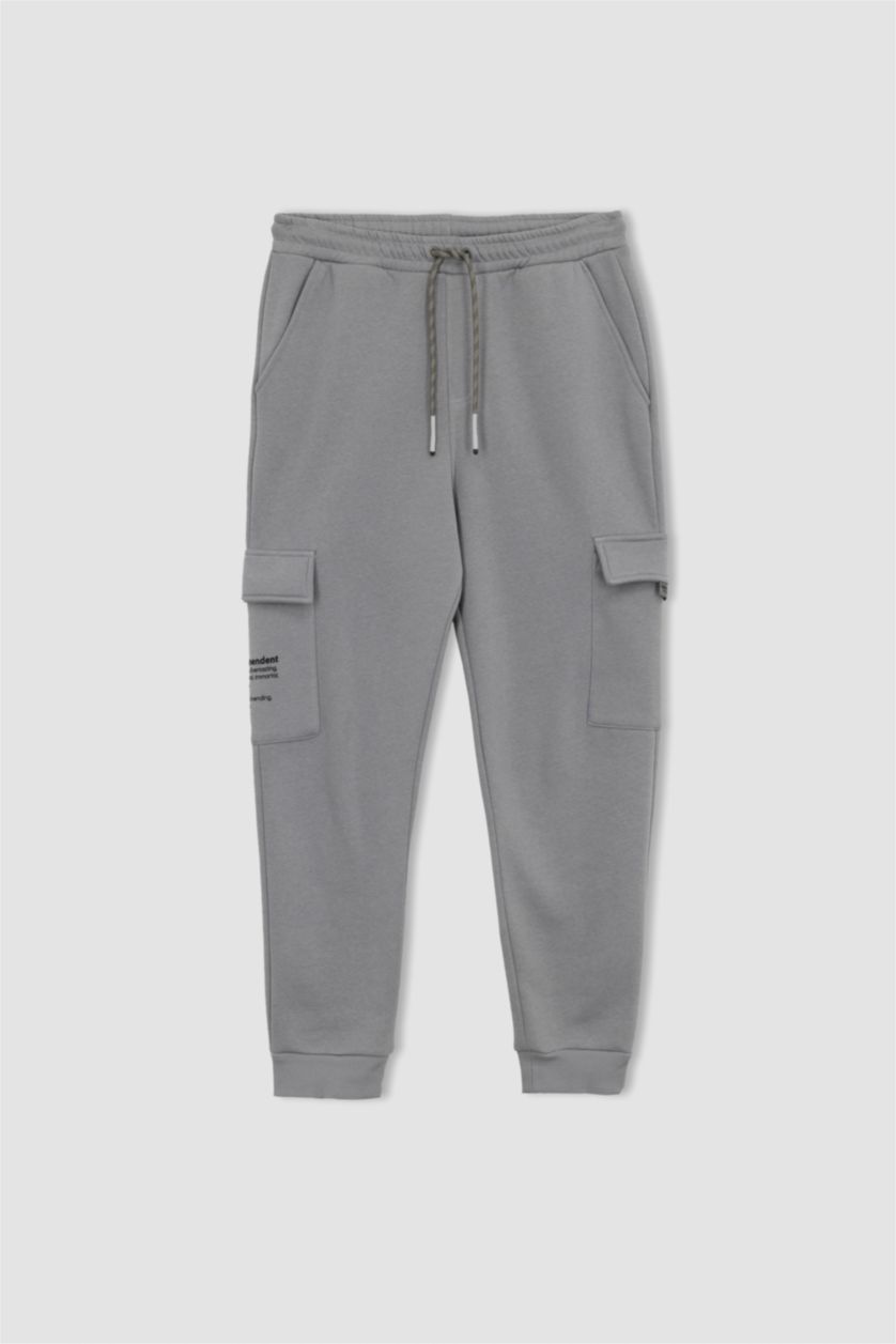 Man Grey Regular Fit Trousers