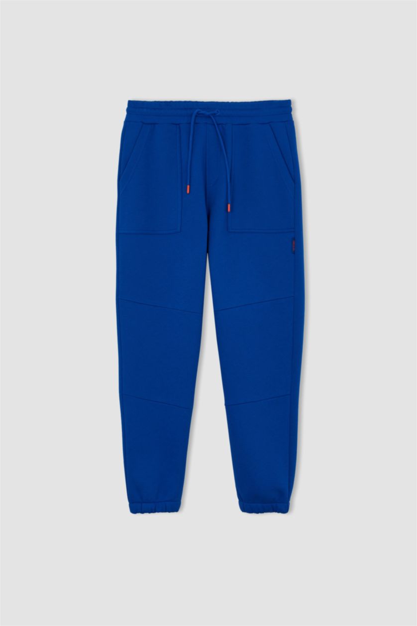HOMME Bleu Pantalon Coupe Régulière
