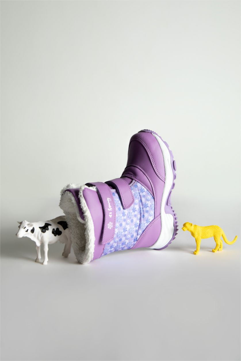 FILLES Violet Bottes Semelle Plate Fille