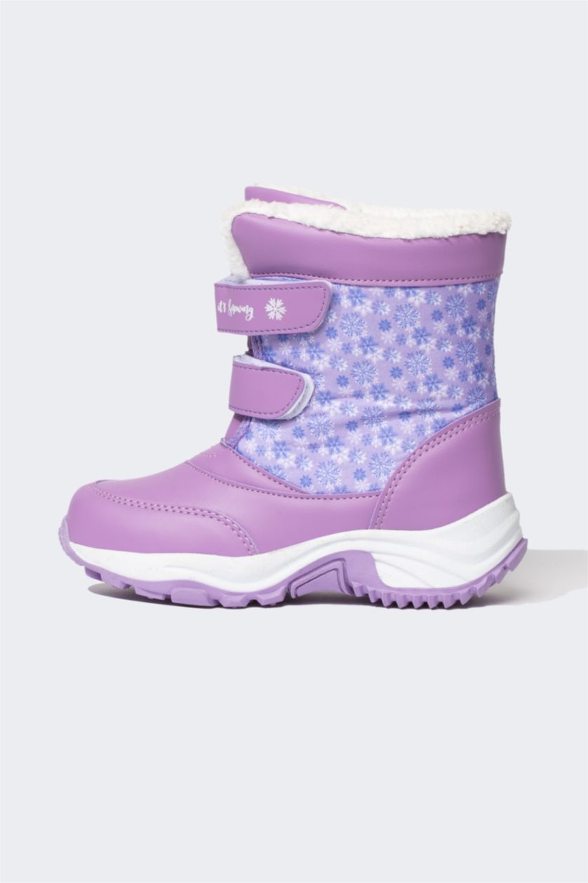 FILLES Violet Bottes Semelle Plate Fille