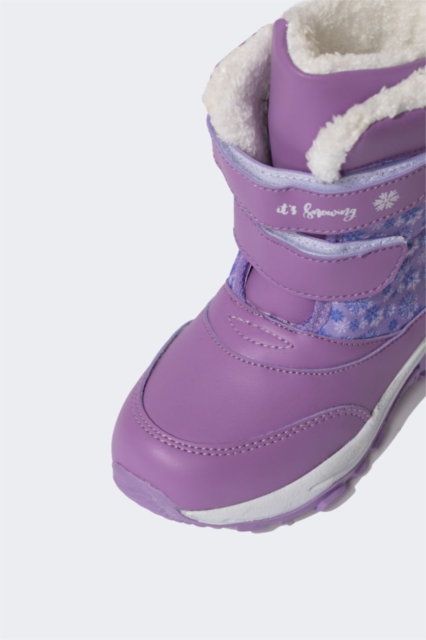 FILLES Violet Bottes Semelle Plate Fille