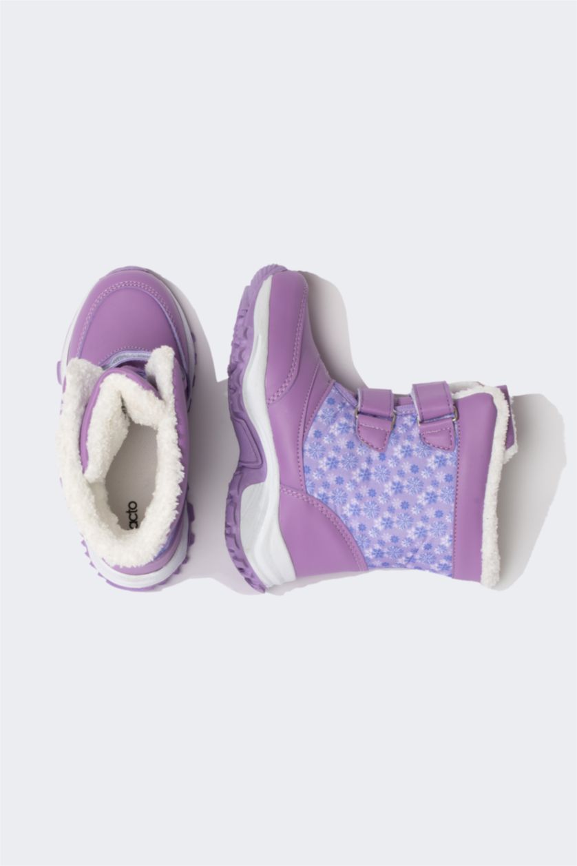 FILLES Violet Bottes Semelle Plate Fille