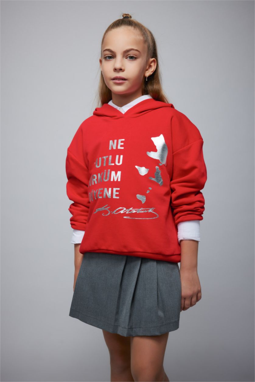 GIRLS & TEENS Red قماش سميك قصة عادية