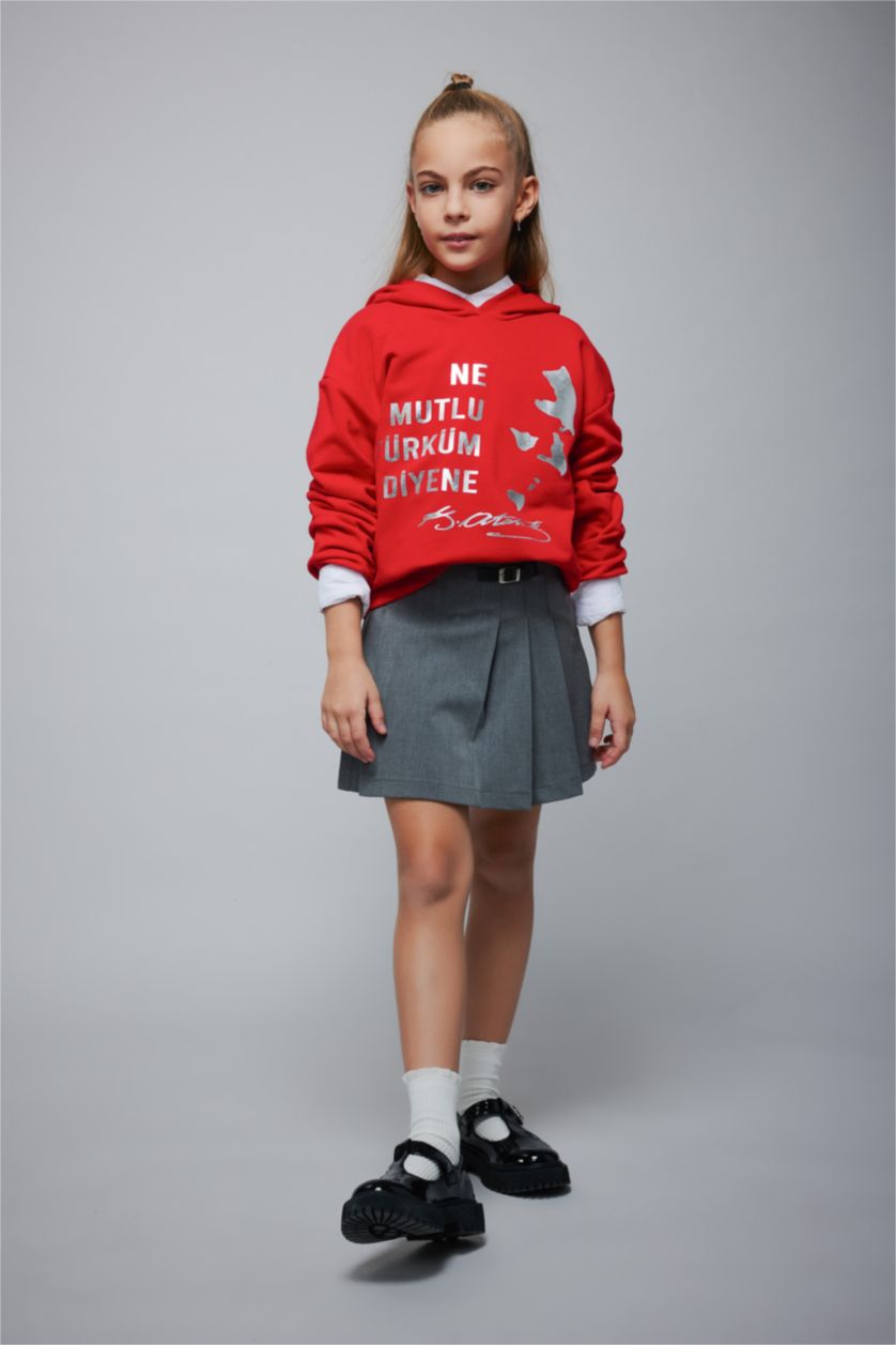 GIRLS & TEENS Red قماش سميك قصة عادية