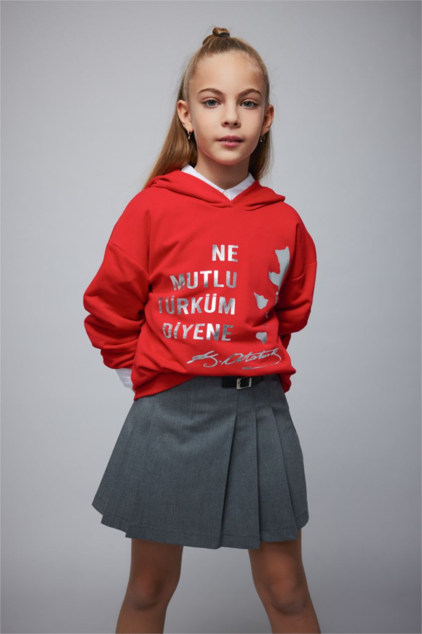 GIRLS & TEENS Red قماش سميك قصة عادية