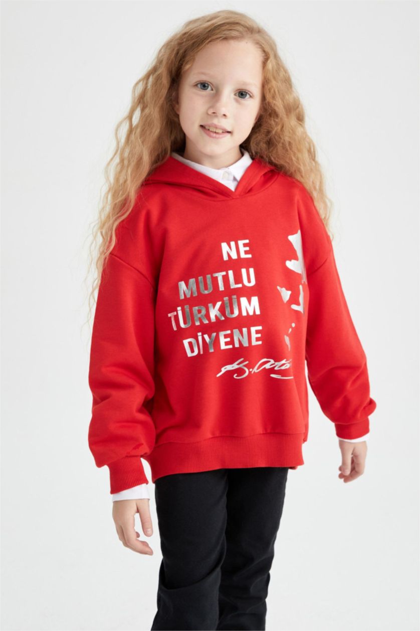 GIRLS & TEENS Red قماش سميك قصة عادية