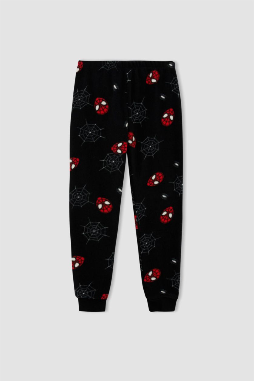 BOYS & TEENS Black Boy Marvel Spiderman Fleece Pajamas Set