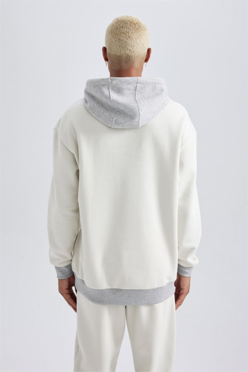 Erkek Taş Boxy Fit Sweatshirt