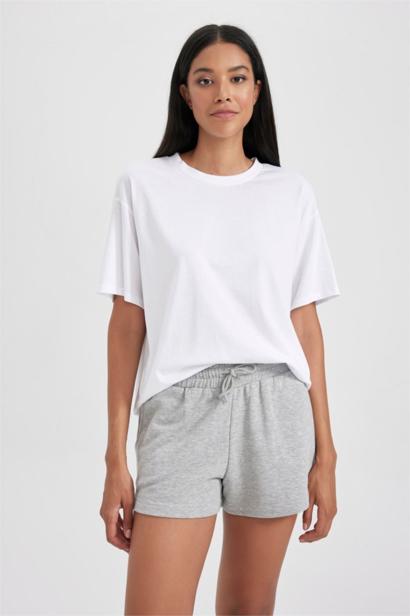 Woman Grey Melange Regular Fit