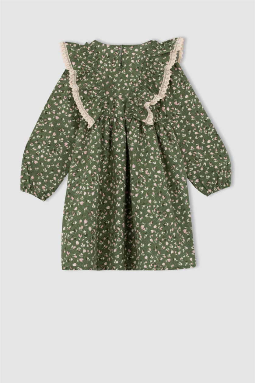GIRLS & TEENS Green Long Sleeve Woven Dress