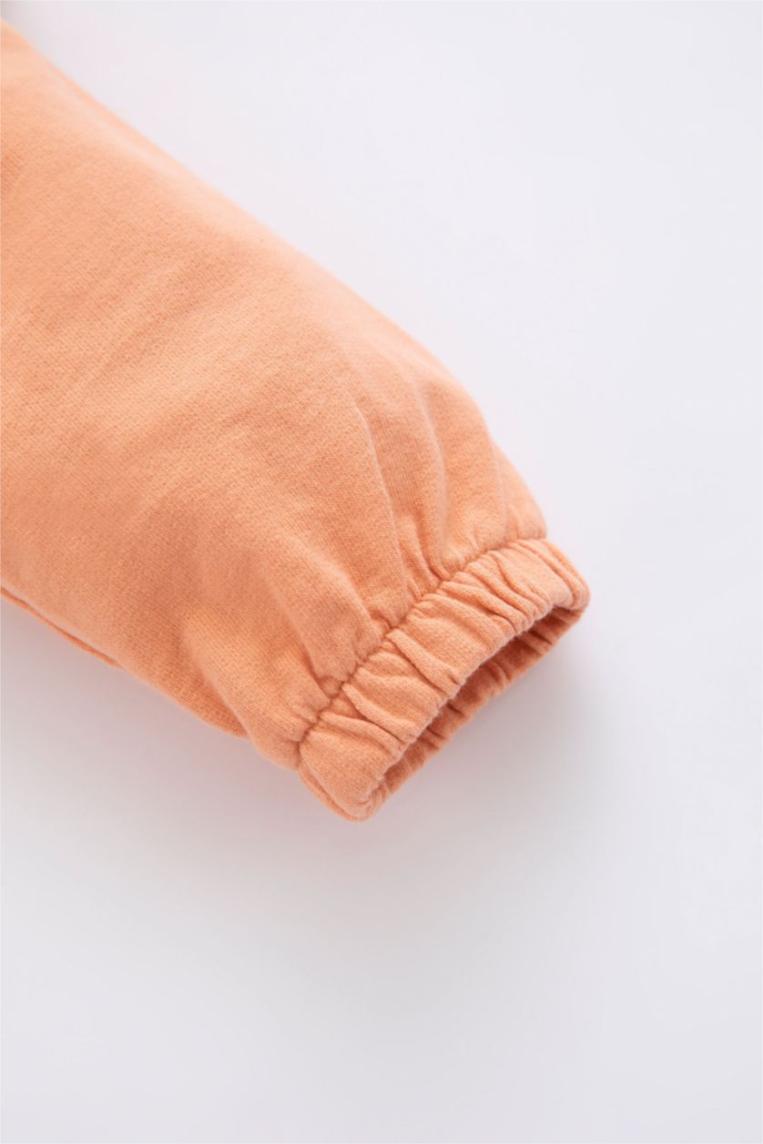 BABY GIRL Salmon  Baby Girl Regular Fit Big Collar Sweatshirt