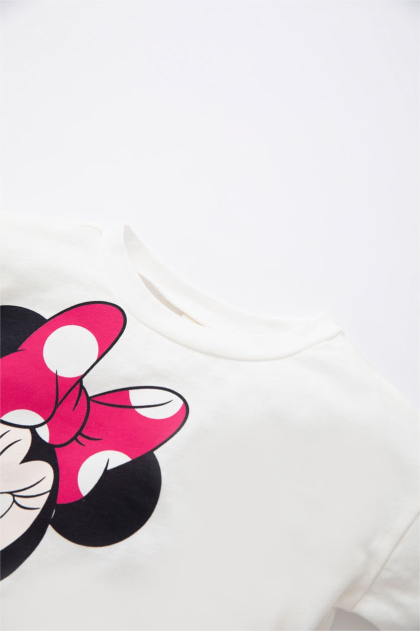 BABY GIRL Ecru Regular Fit Mickey & Minnie Licensed Long Sleeve T-Shirt