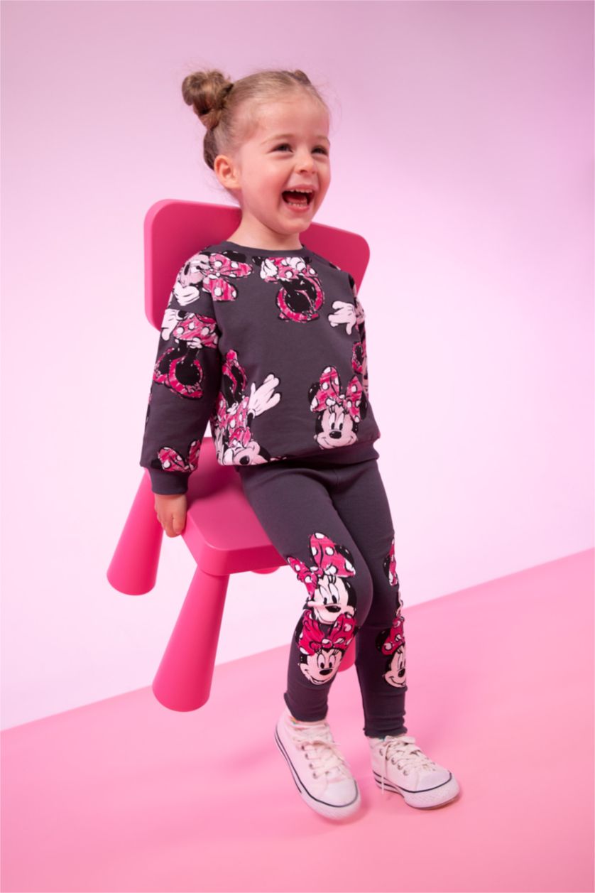 BABY GIRL Anthracite 2 piece Regular Fit Crew Neck Mickey & Minnie Licensed Set