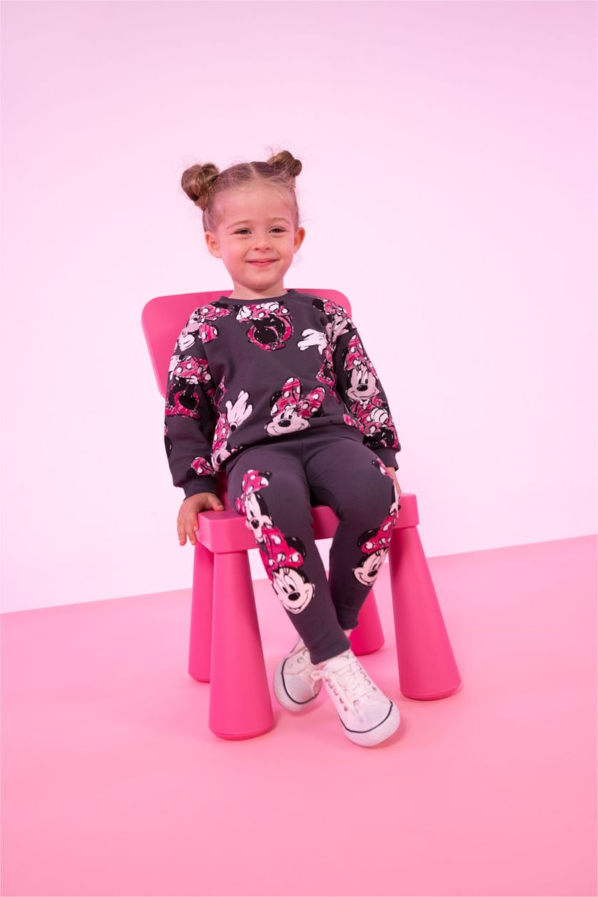 BABY GIRL Anthracite 2 piece Regular Fit Crew Neck Mickey & Minnie Licensed Set