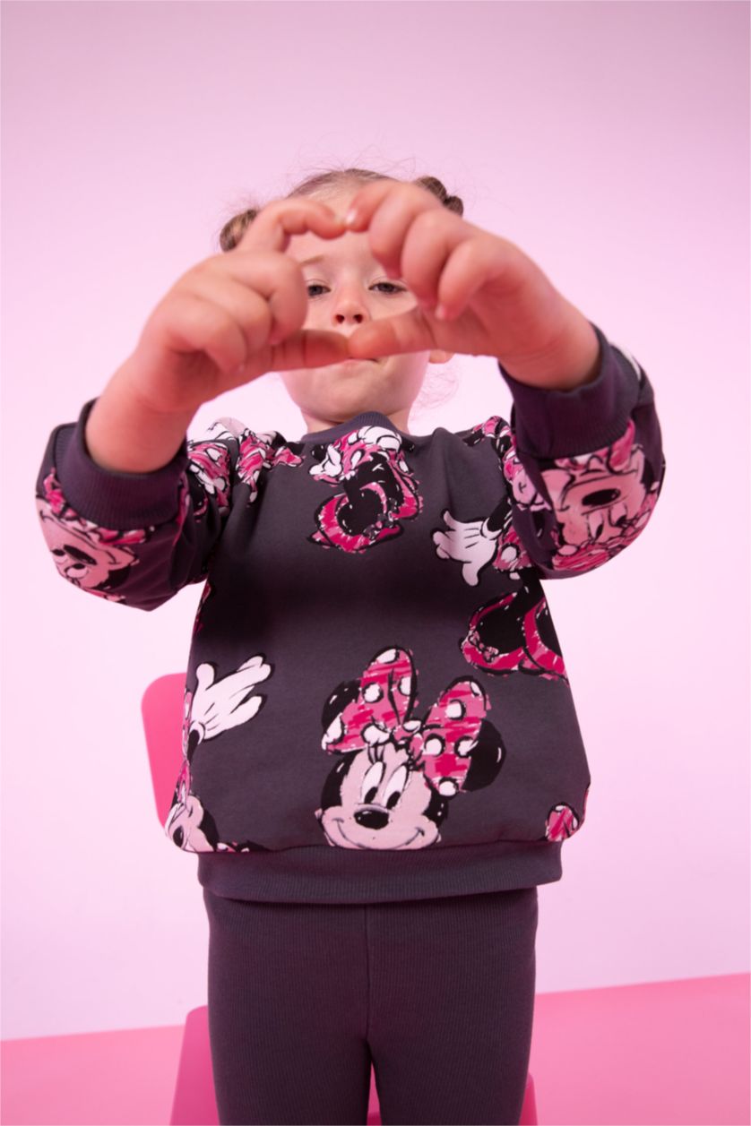BABY GIRL Anthracite 2 piece Regular Fit Crew Neck Mickey & Minnie Licensed Set