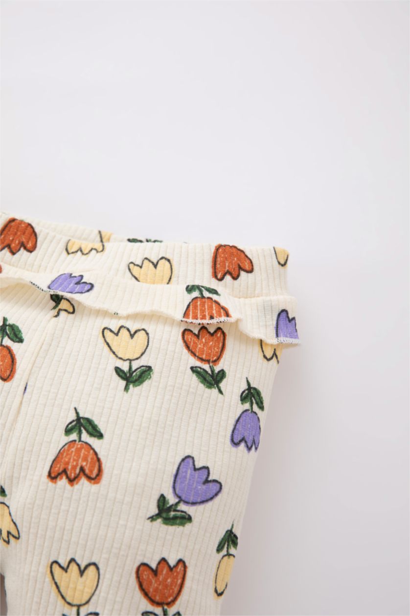 BÉBÉ FILLE Orange Ensemble En Tricot Col Ras Du Cou Fleur Manche Longue 3 BéBé Fille