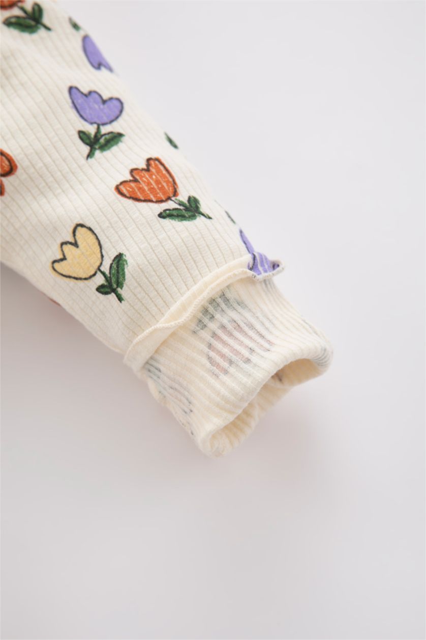 BÉBÉ FILLE Orange Ensemble En Tricot Col Ras Du Cou Fleur Manche Longue 3 BéBé Fille