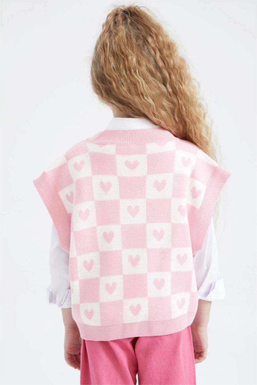 بنات زهري يلك صوف بناتي تريكو قصة عادية بياقة V