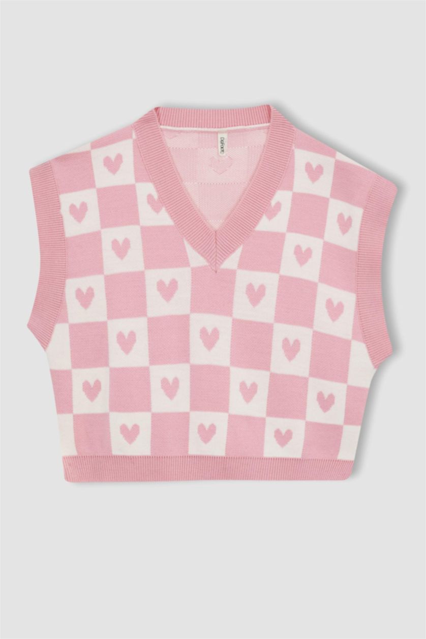 بنات زهري يلك صوف بناتي تريكو قصة عادية بياقة V