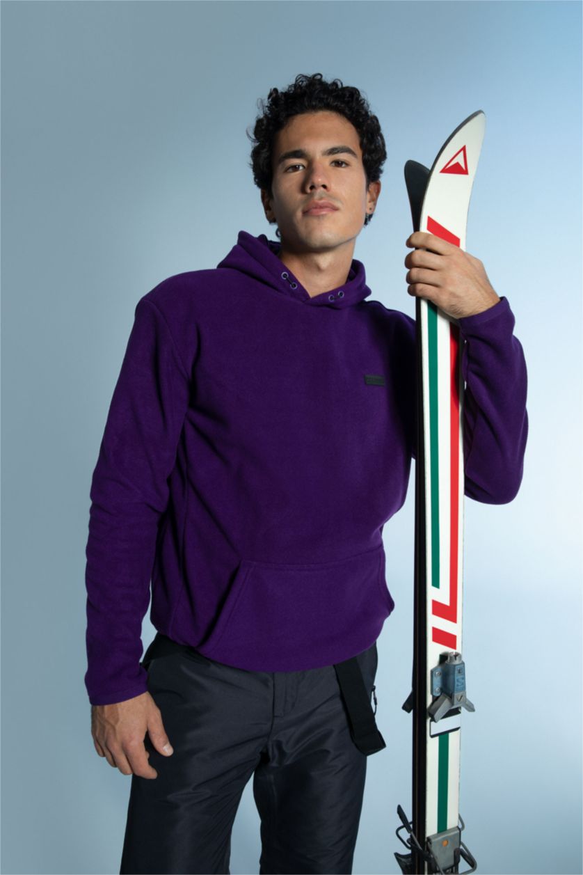 HOMME Violet Sweat- Shirt Coupe standard À capuche Manche Longue