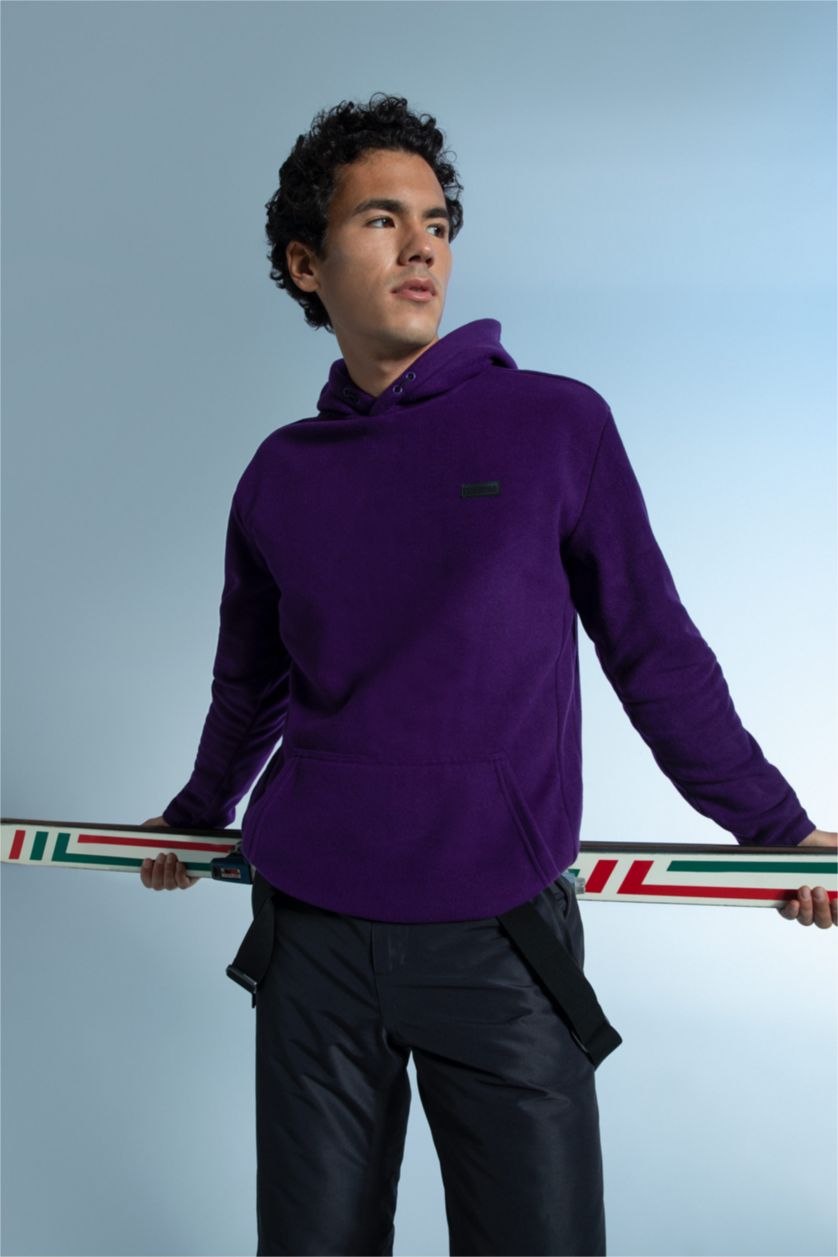 HOMME Violet Sweat- Shirt Coupe standard À capuche Manche Longue