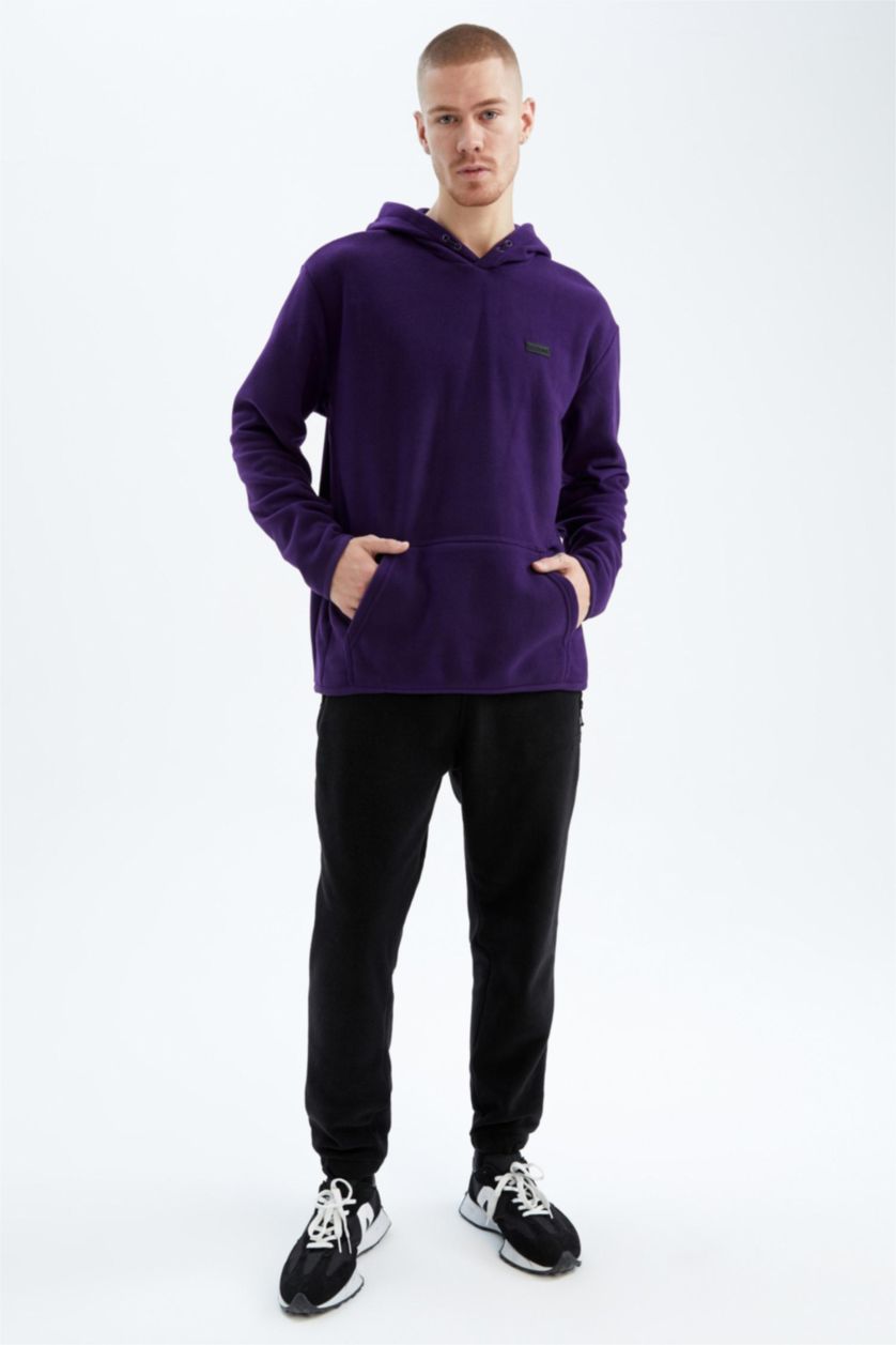 HOMME Violet Sweat- Shirt Coupe standard À capuche Manche Longue