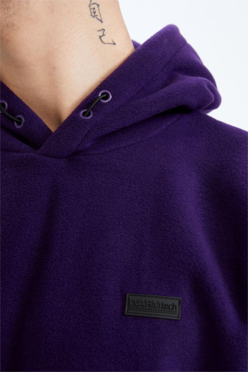 HOMME Violet Sweat- Shirt Coupe standard À capuche Manche Longue
