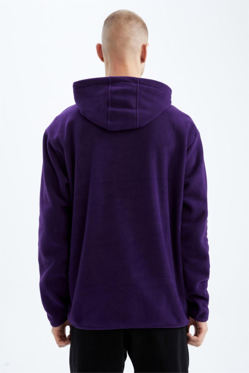 HOMME Violet Sweat- Shirt Coupe standard À capuche Manche Longue