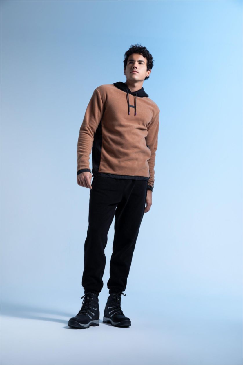HOMME Marron Sweat- Shirt Coupe standard À capuche Manche Longue